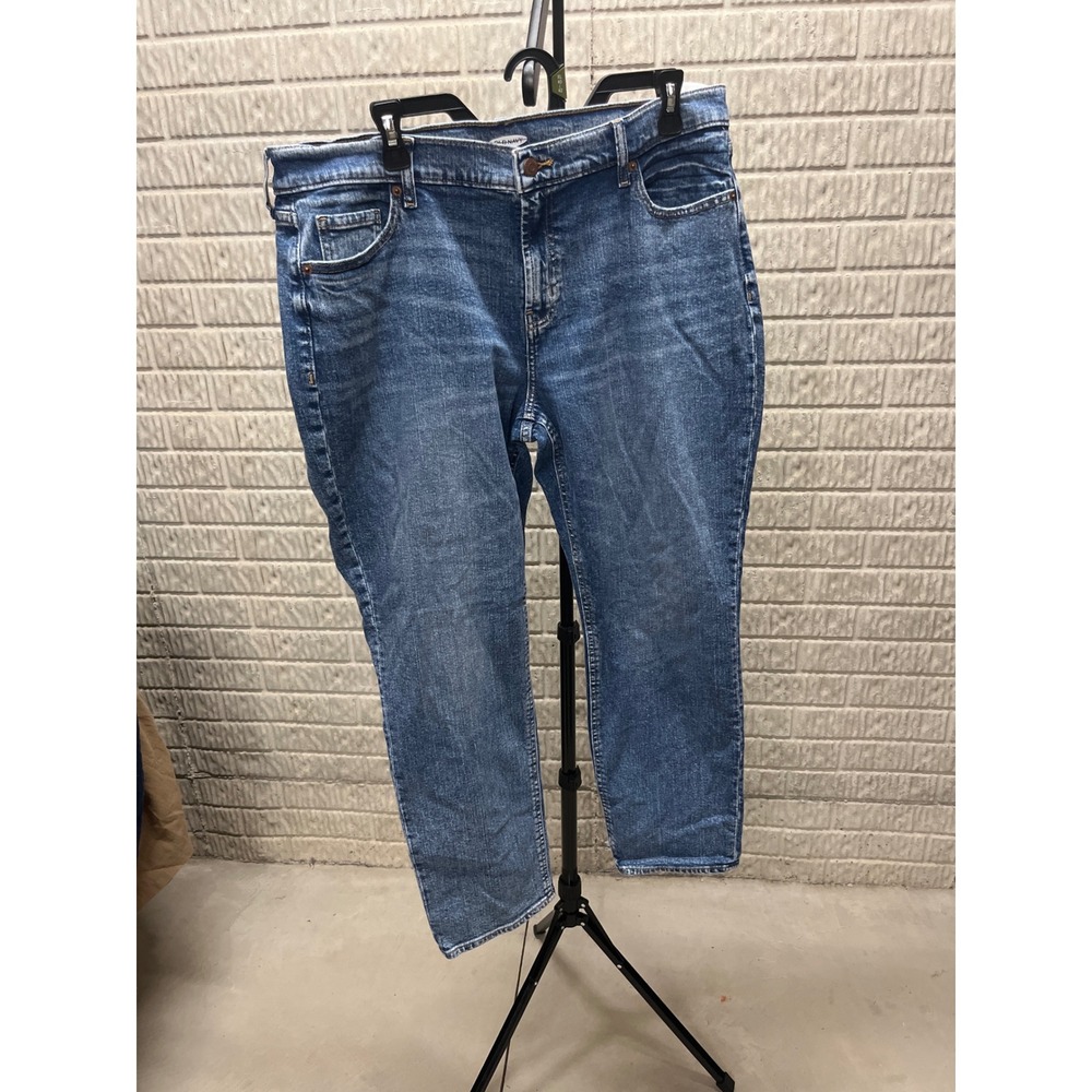 Old Navy Womens Medium Wash Straight Leg Jeans Blue Mid Rise Size 14 Denim‎